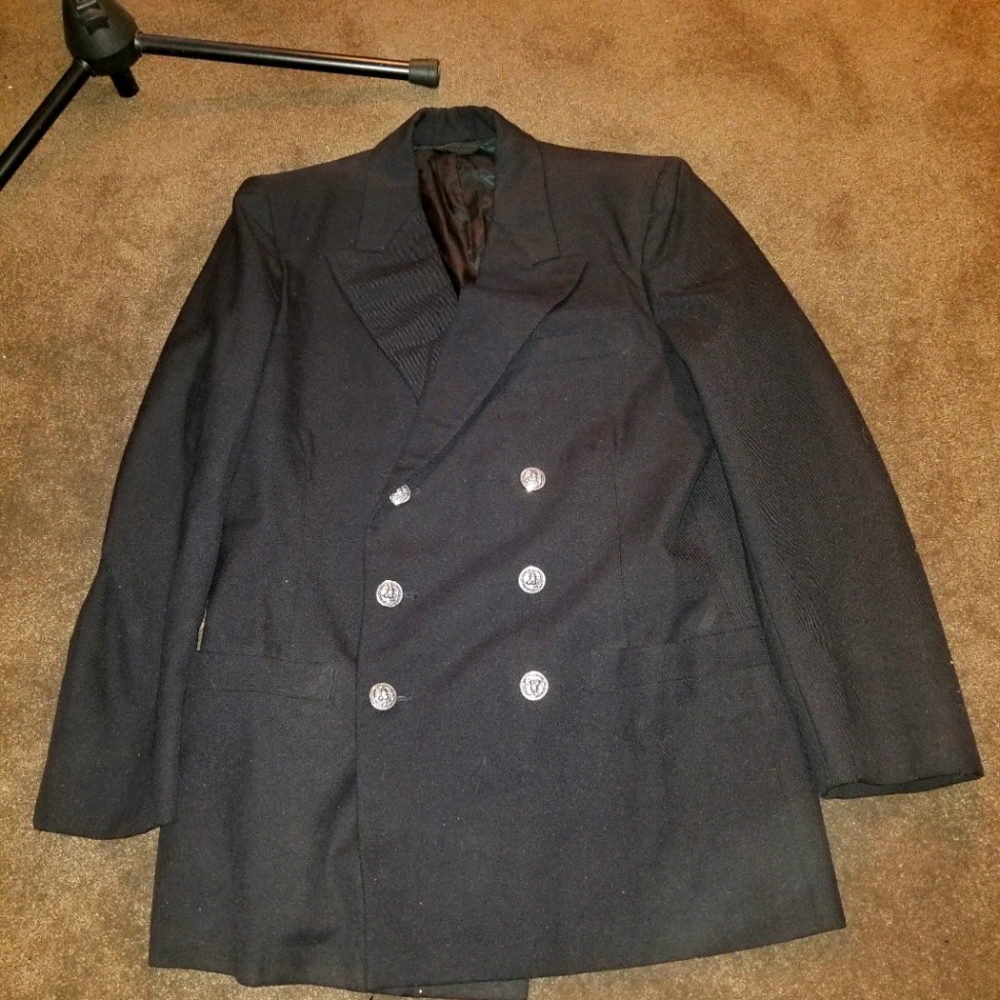Black military vintage coat